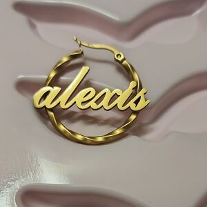 CUSTOMIZABLE Hoop Earrings . I can do any name